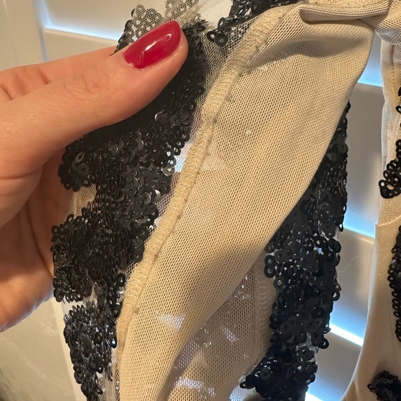 Bebe Mesh + Sequin Cocktail Party Dress - Picture 8 of 8